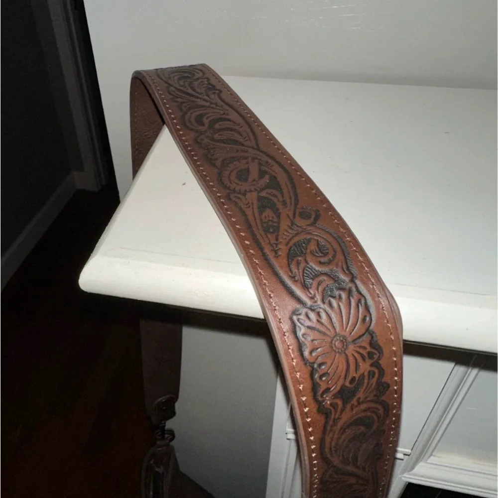 Wrangler Dark Brown Leather Fringe Shoulder Bag - Picture 3 of 4